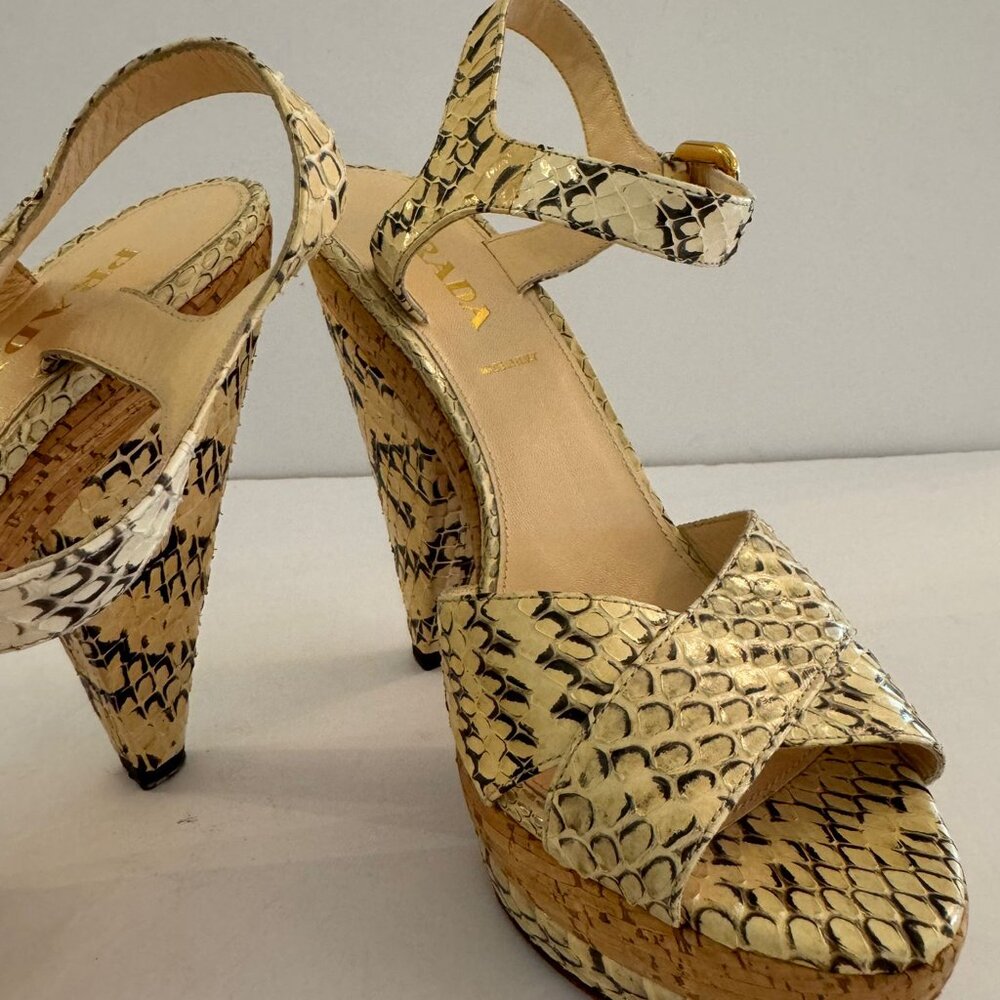 Prada Snakeskin Platforms - image 4